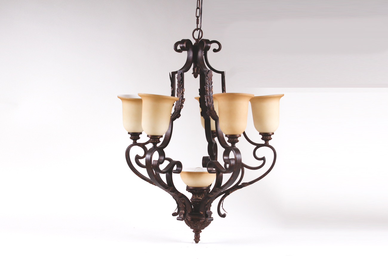 Mediterranean Style Wrought Iron Chandelier