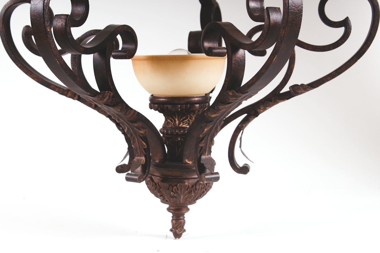 Mediterranean Style Wrought Iron Chandelier