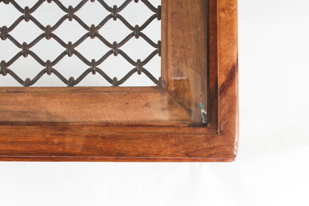 Wood and Wrought Iron Coffee Table