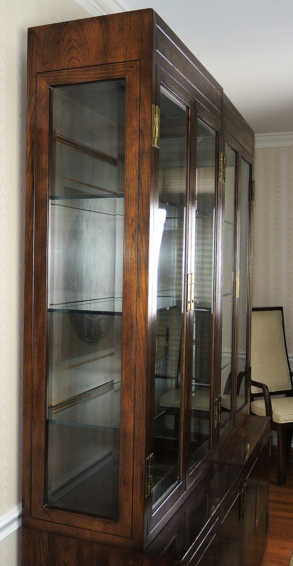 Henredon Scene One Campaign China Cabinet Set