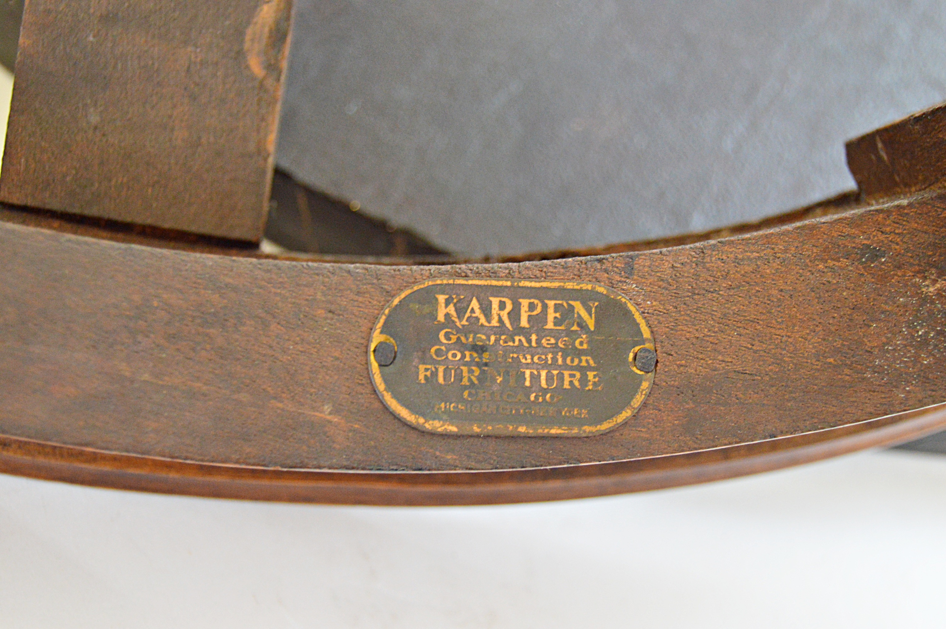 Vintage Neoclassic Style Walnut Side Table with Black Marble Top