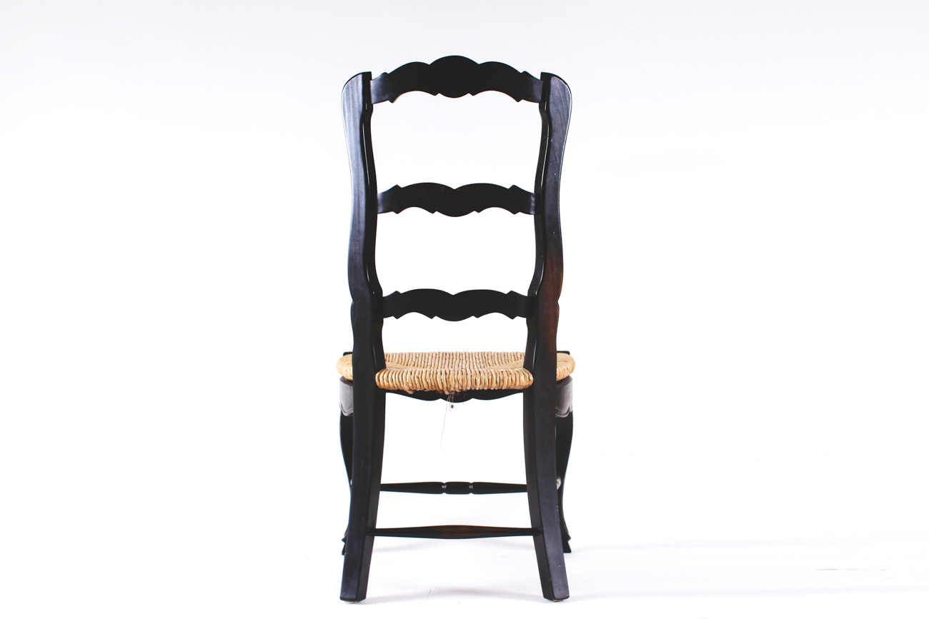 Set of Four Wicker Seat Dining Chairs