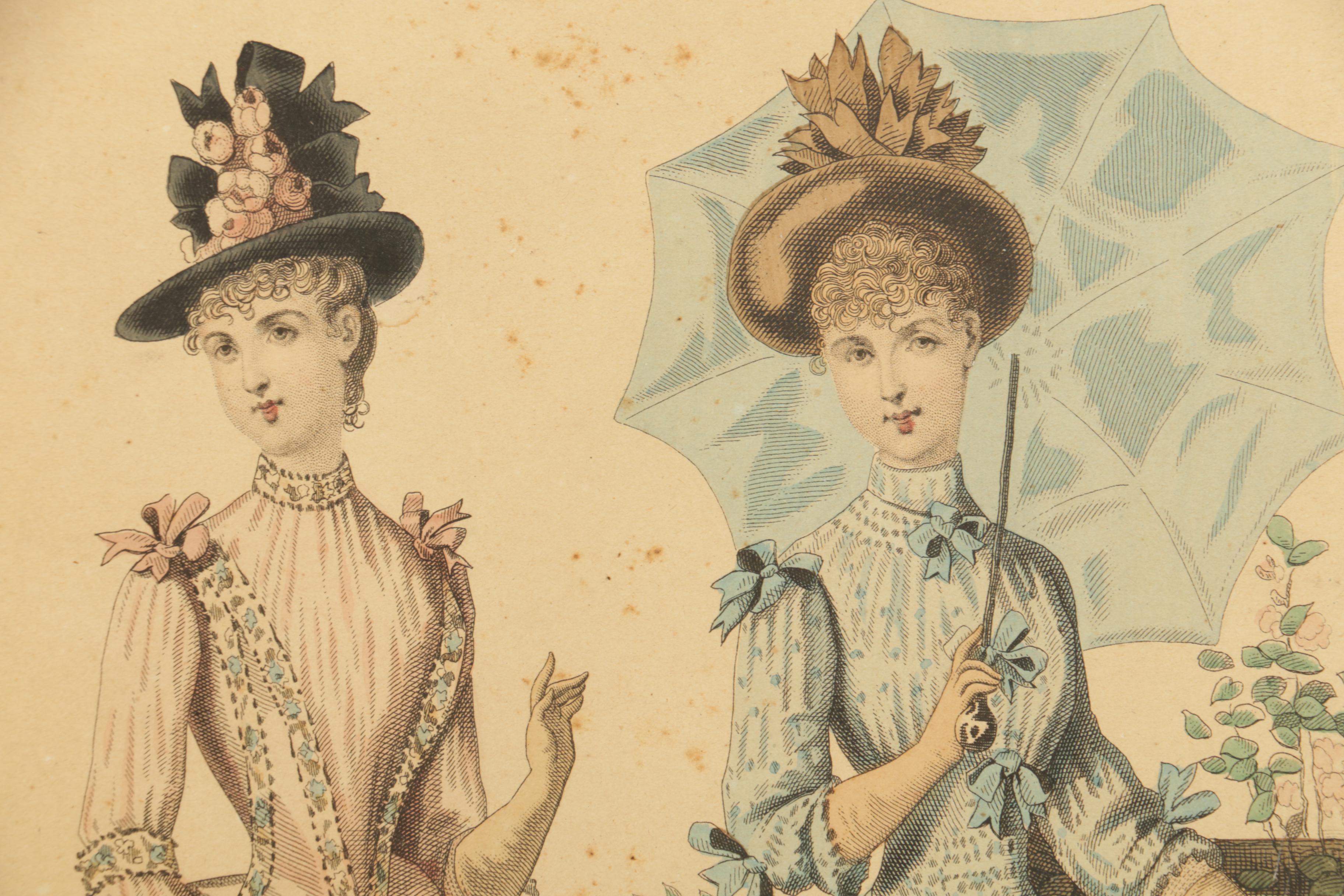 1888 French Hand Colored Fashion Plate from "La Mode Illustrée"