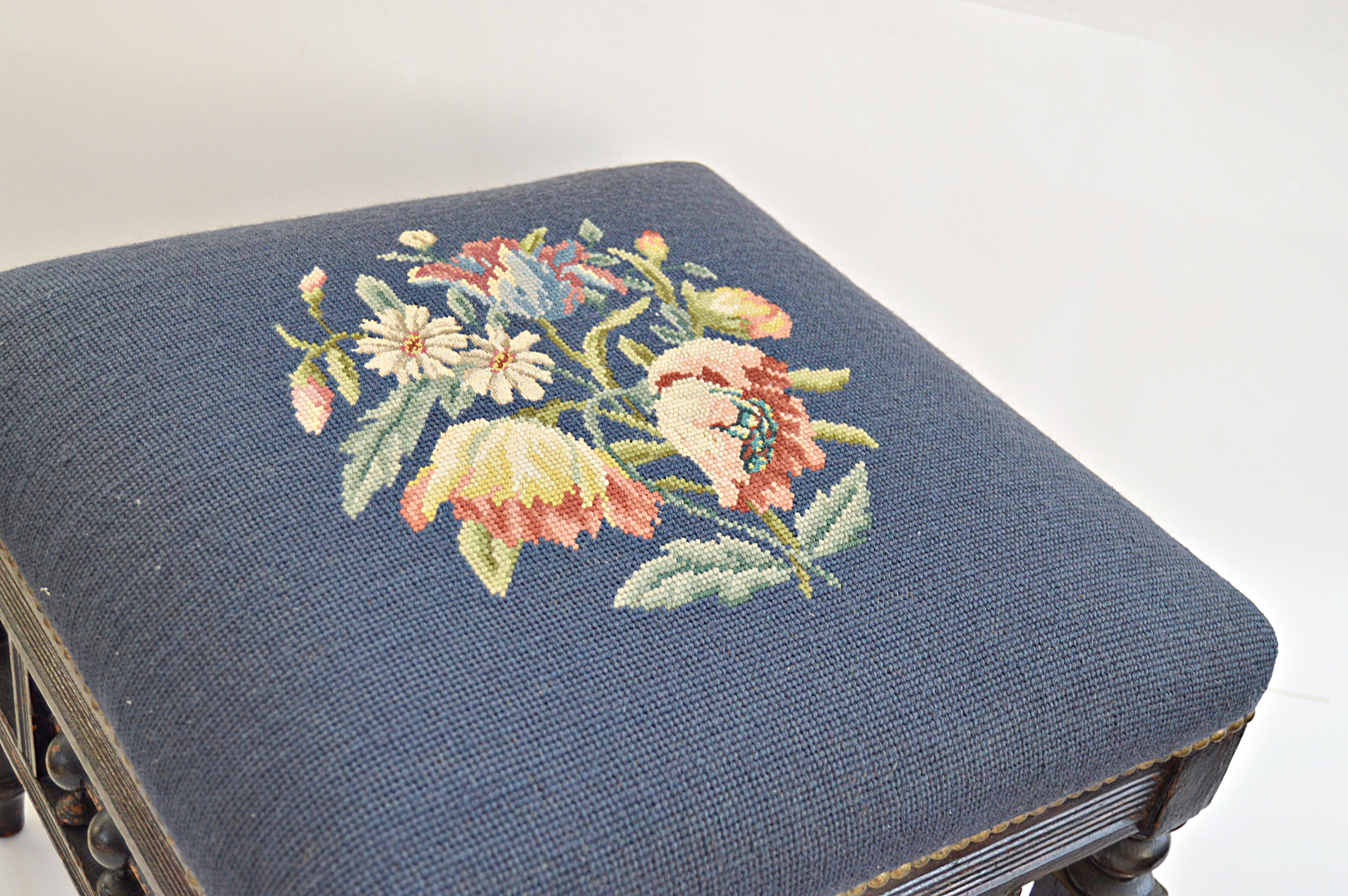 Antique Needlepoint Stools