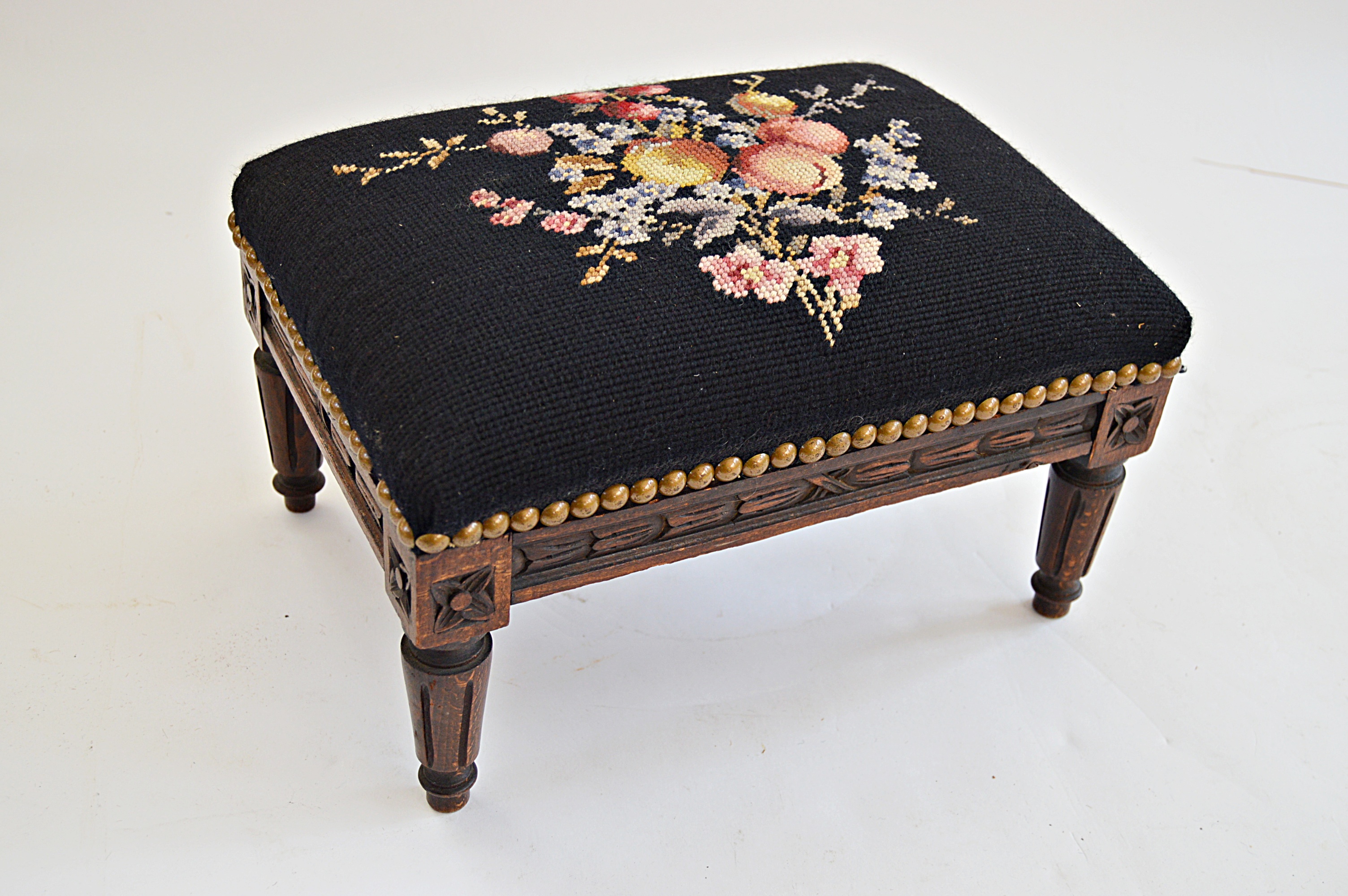 Antique Needlepoint Stools