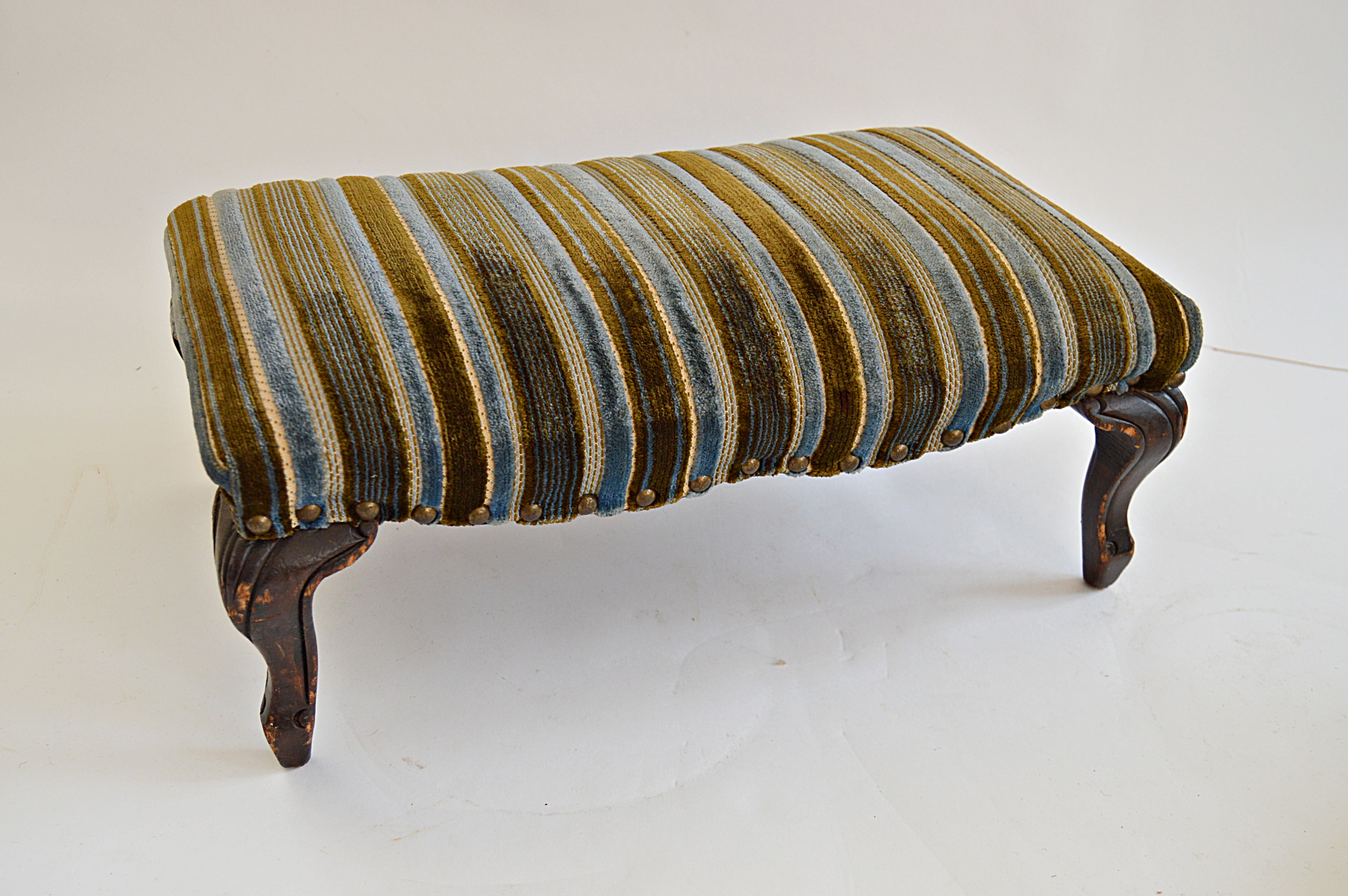 Antique Stools, One with Needlepoint