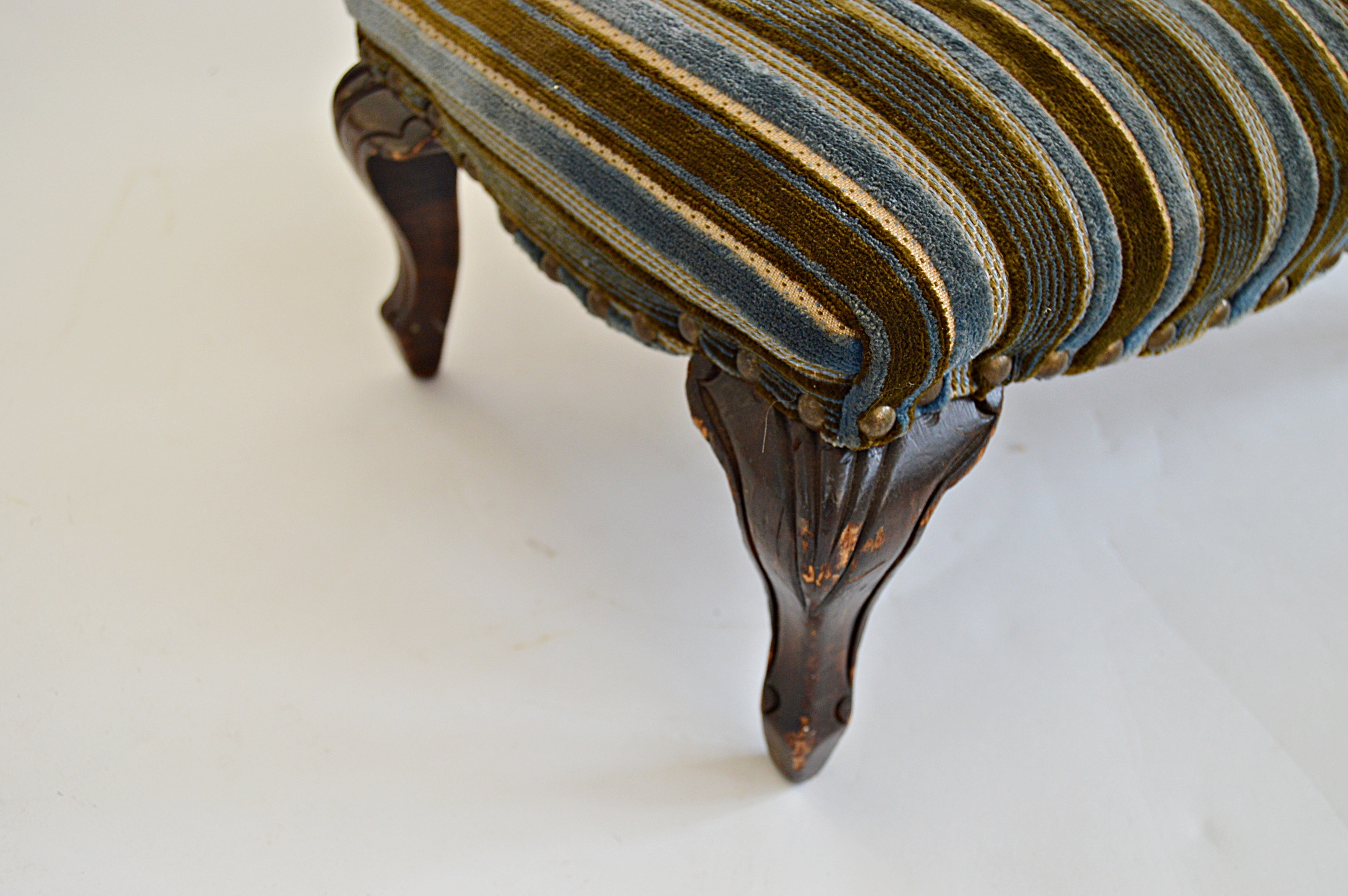 Antique Stools, One with Needlepoint