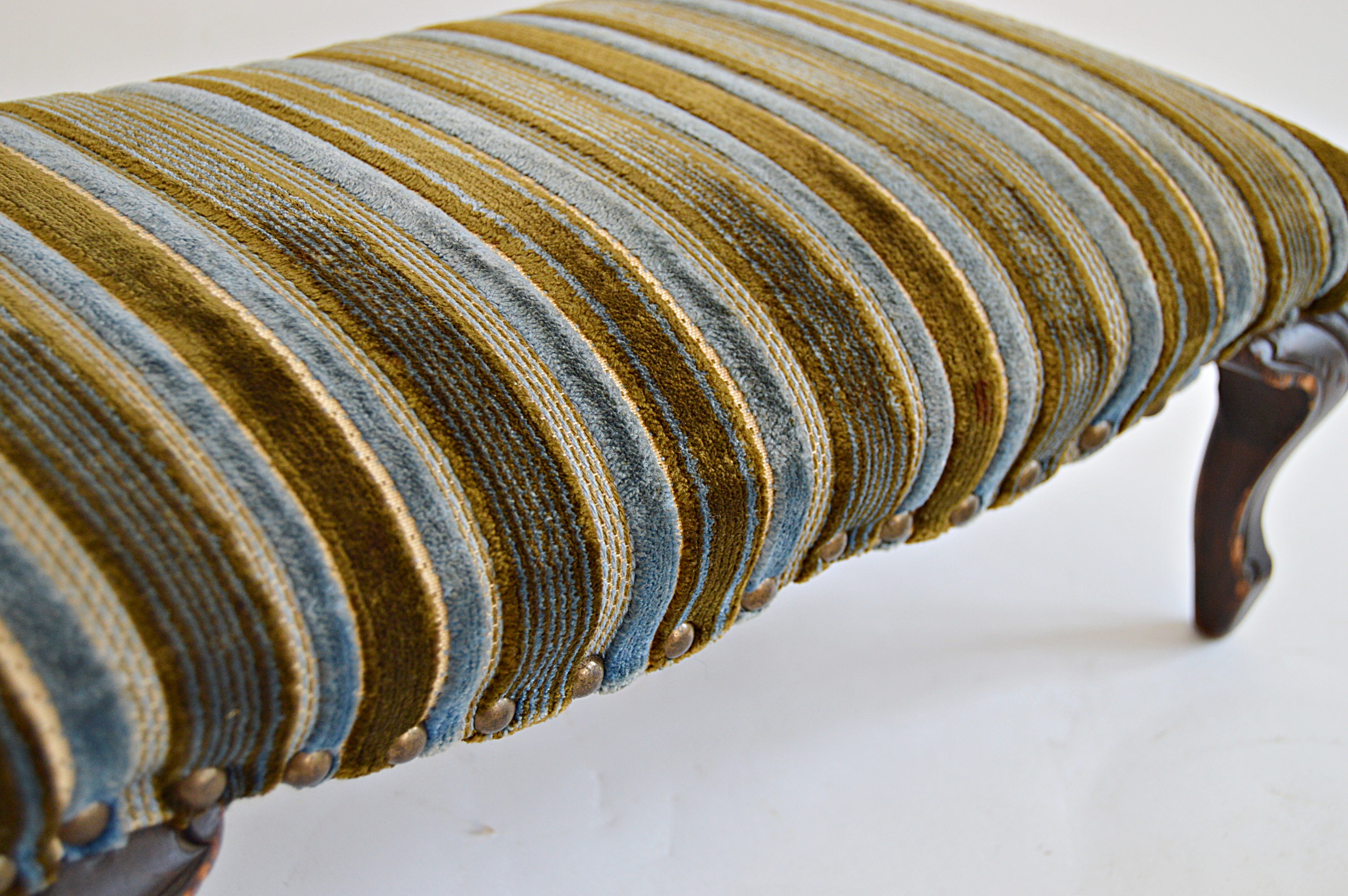 Antique Stools, One with Needlepoint