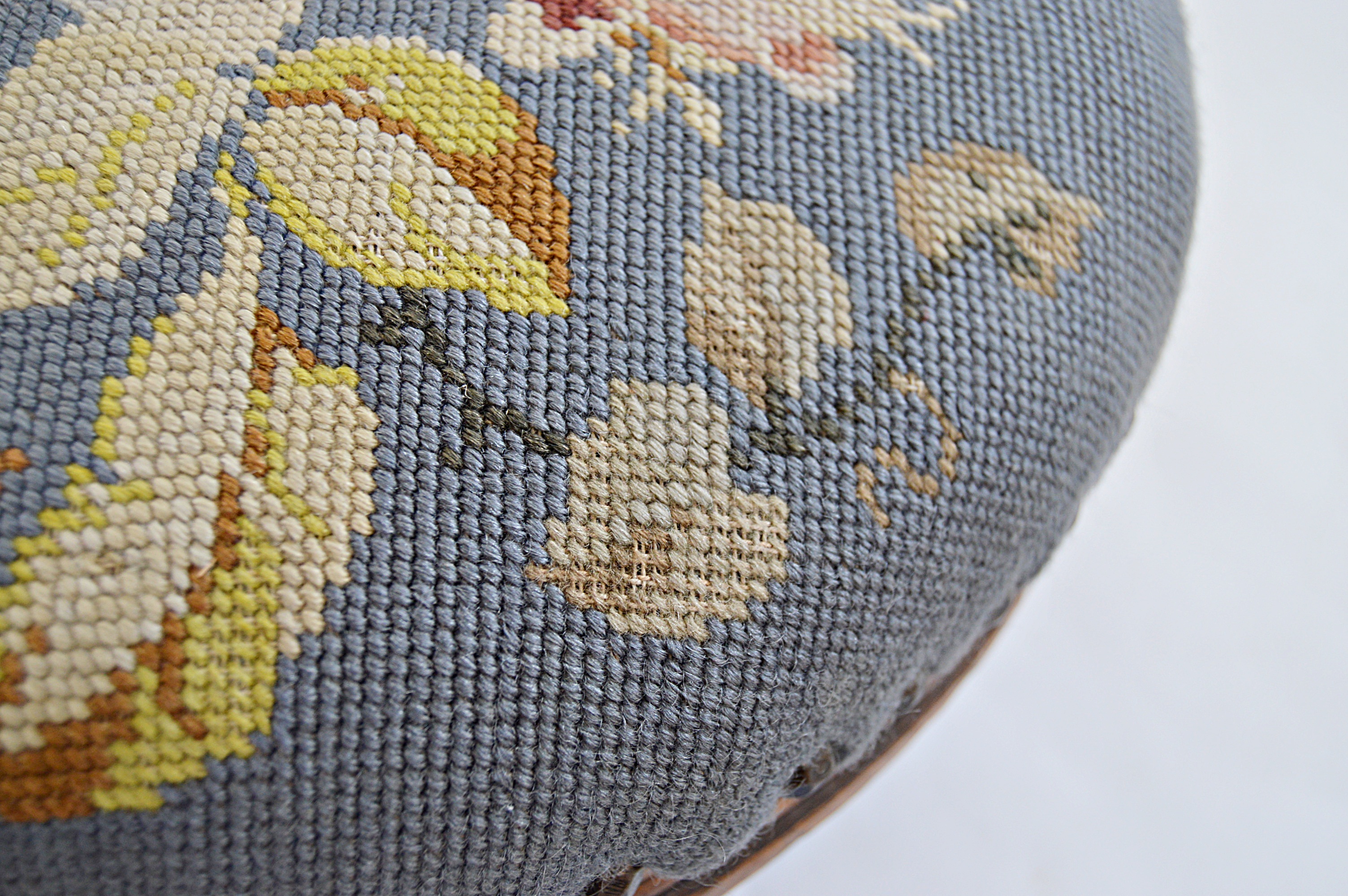 Antique Stools, One with Needlepoint