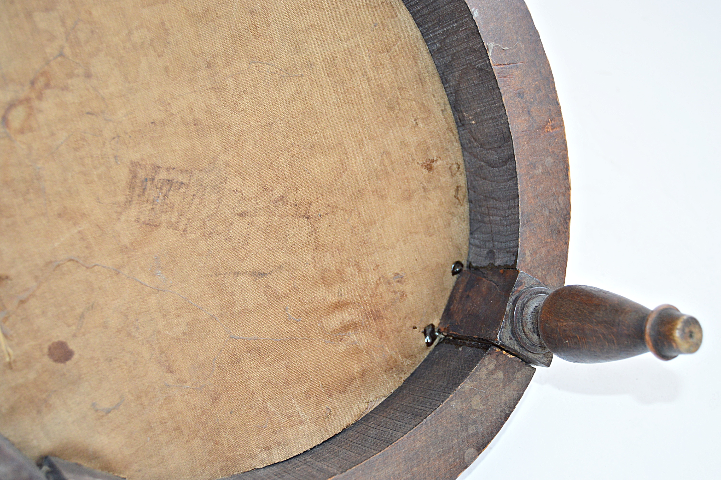 Antique Stools, One with Needlepoint