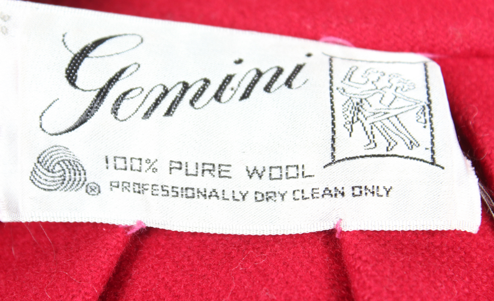 Vintage Gemini Red Wool Cape
