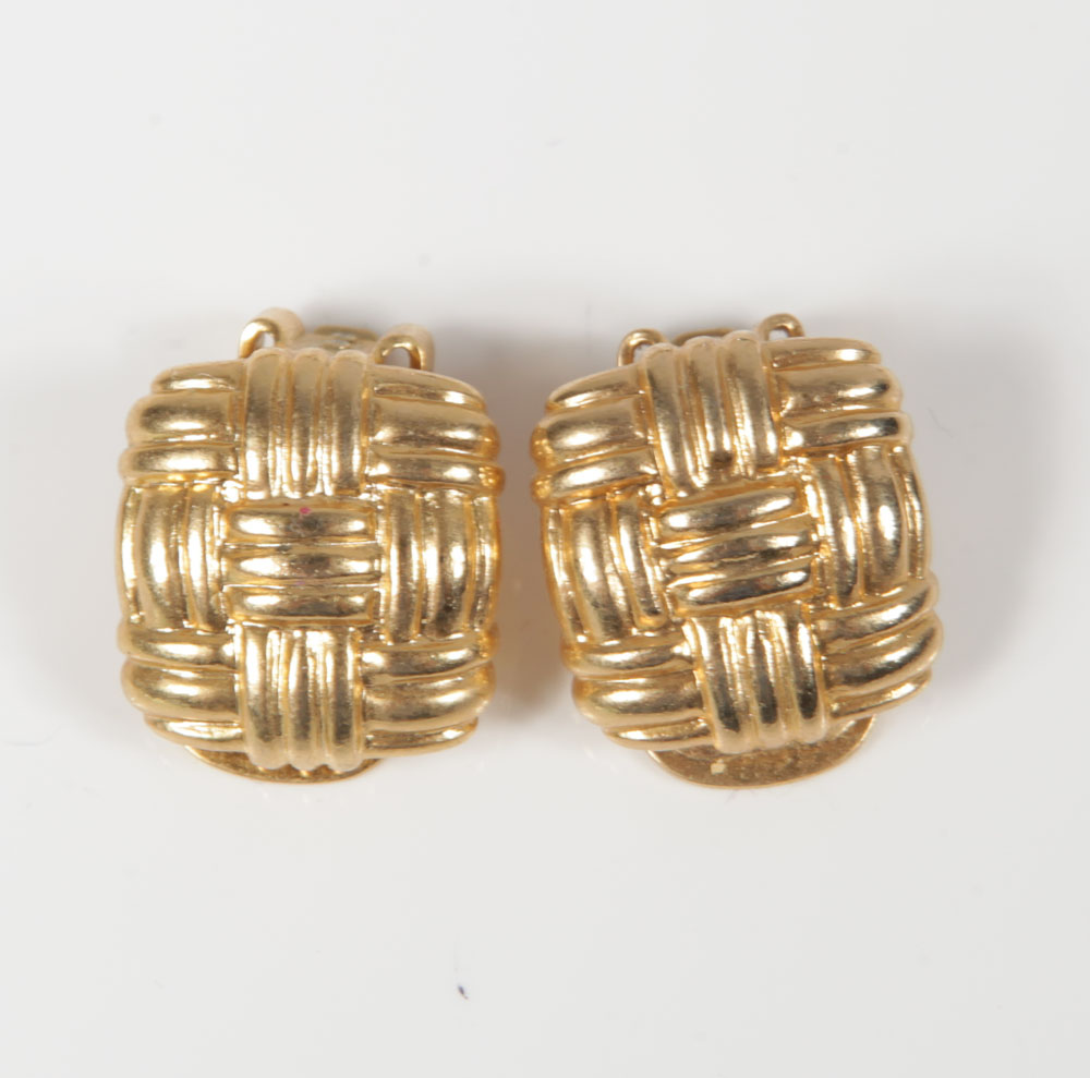 Vintage Hoop and Button Costume Earrings