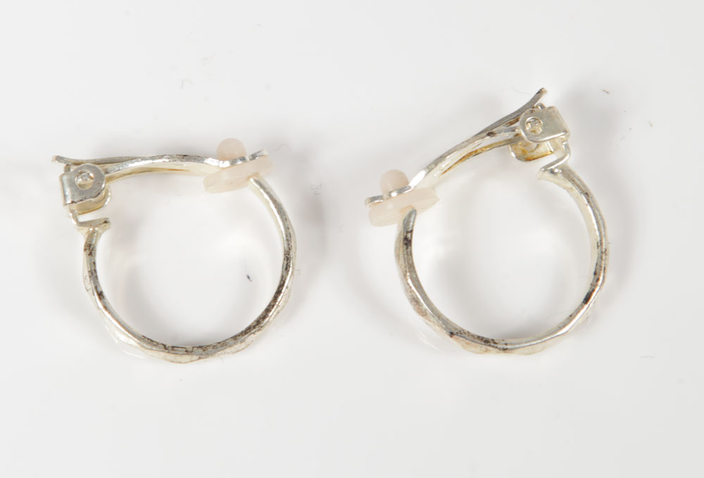 Vintage Hoop and Button Costume Earrings