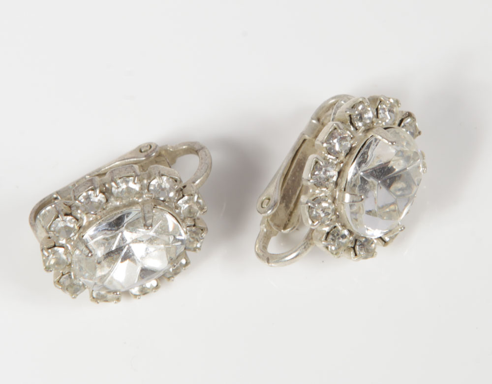 Vintage Hoop and Button Costume Earrings