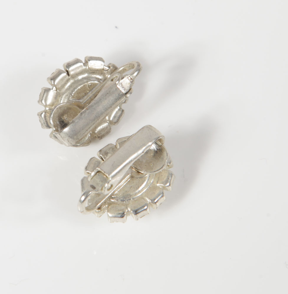 Vintage Hoop and Button Costume Earrings