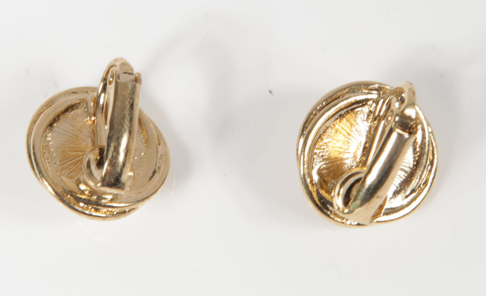 Vintage Hoop and Button Costume Earrings