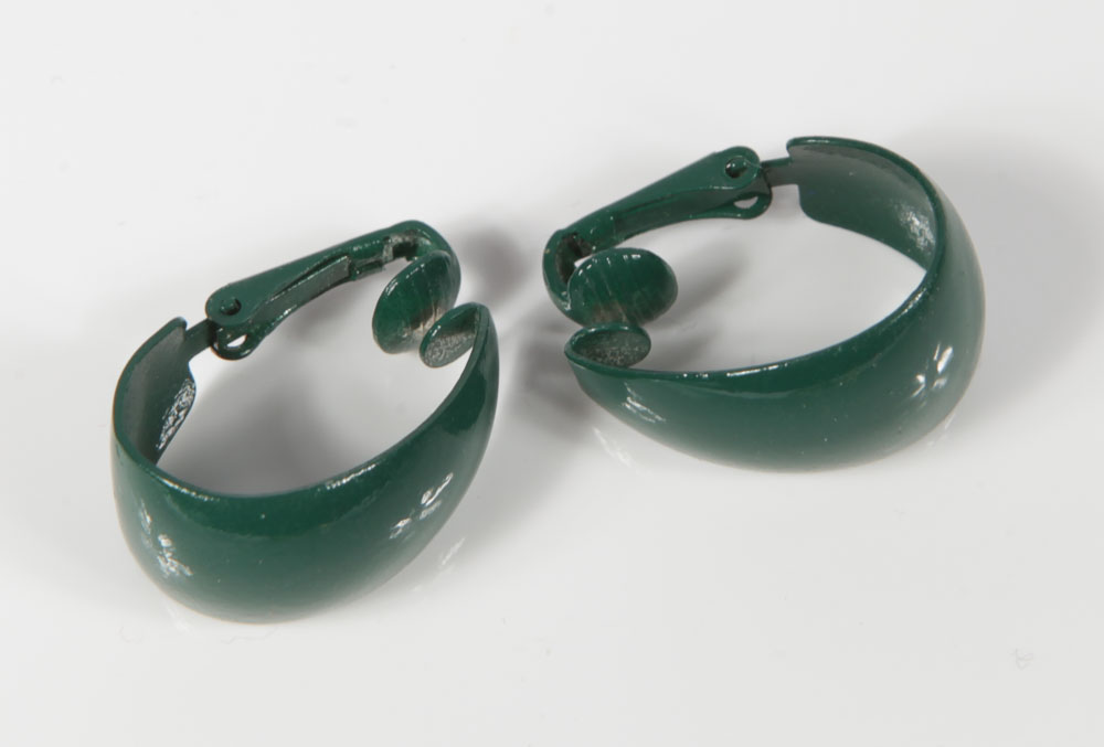 Vintage Hoop and Button Costume Earrings