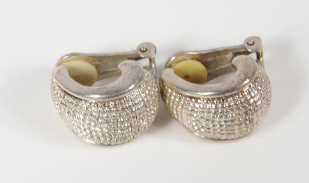 Vintage Hoop and Button Costume Earrings