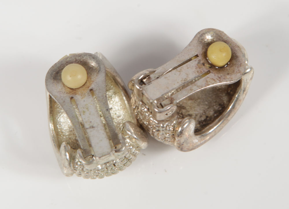 Vintage Hoop and Button Costume Earrings