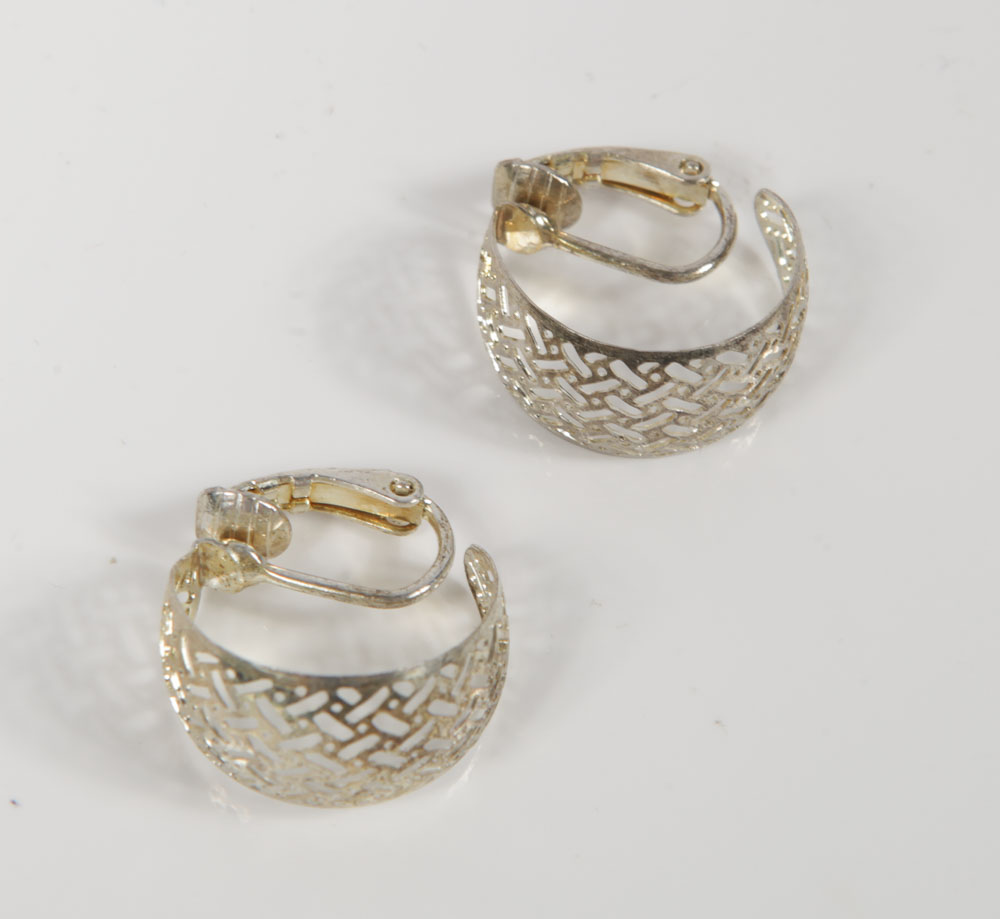 Vintage Hoop and Button Costume Earrings