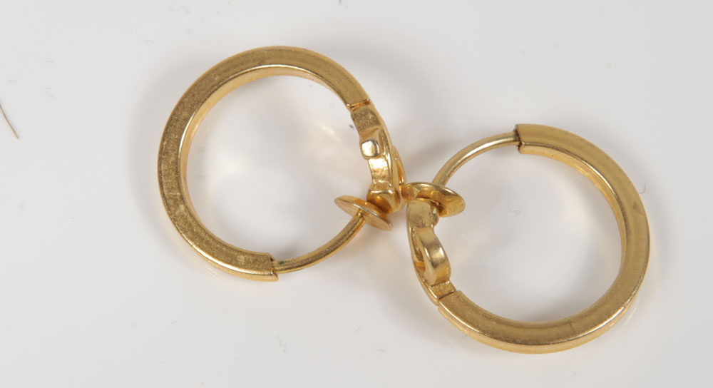 Vintage Hoop and Button Costume Earrings