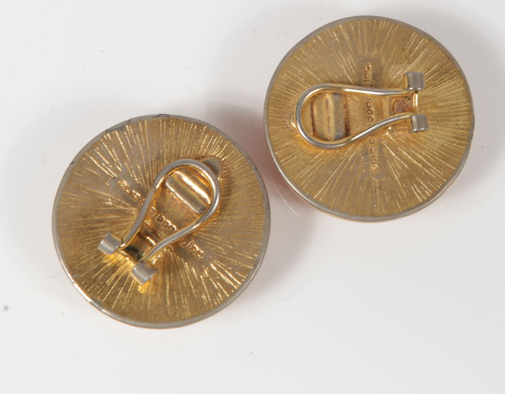 Vintage Hoop and Button Costume Earrings