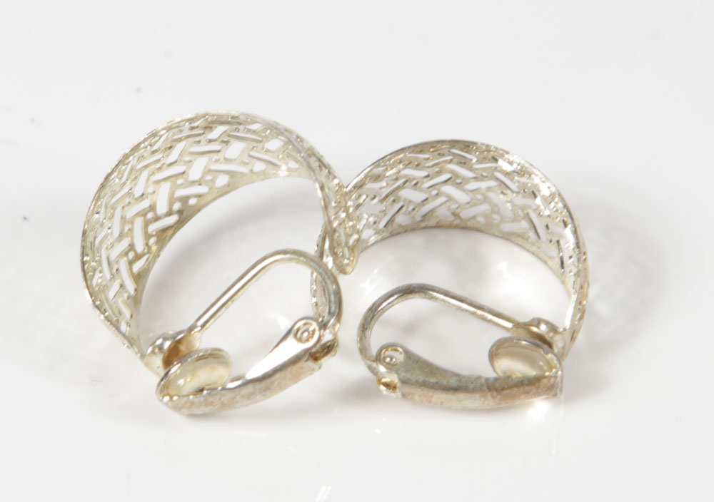 Vintage Hoop and Button Costume Earrings