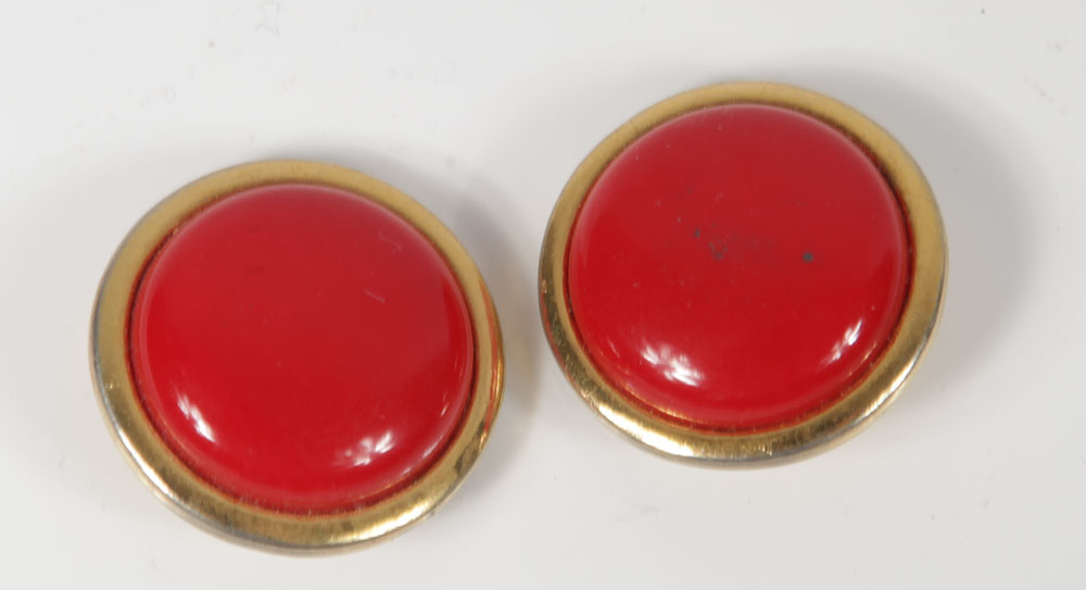 Vintage Hoop and Button Costume Earrings