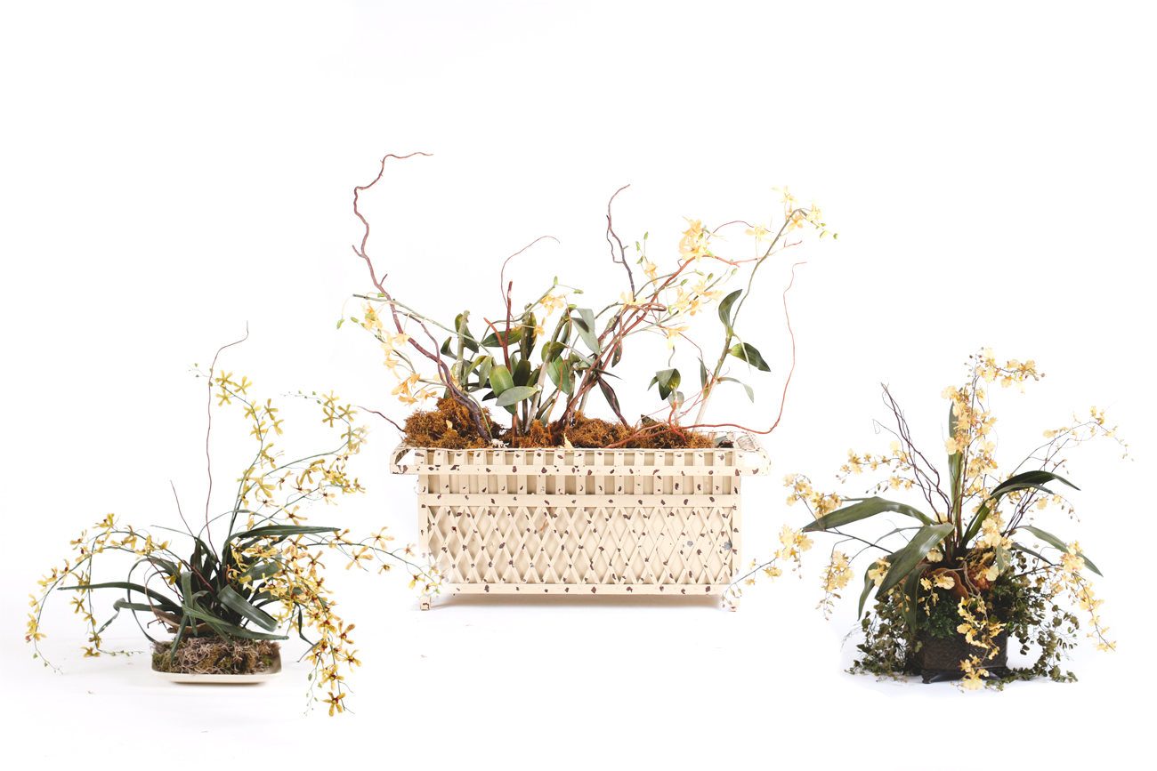 Three Silk Floral Arrangements