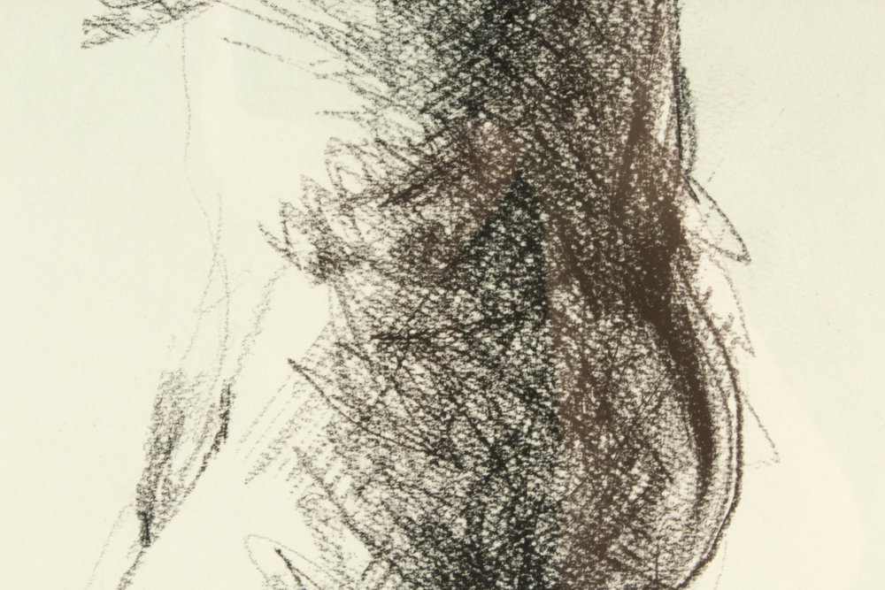 John Tuska Charcoal Drawing of Nude Male Figure