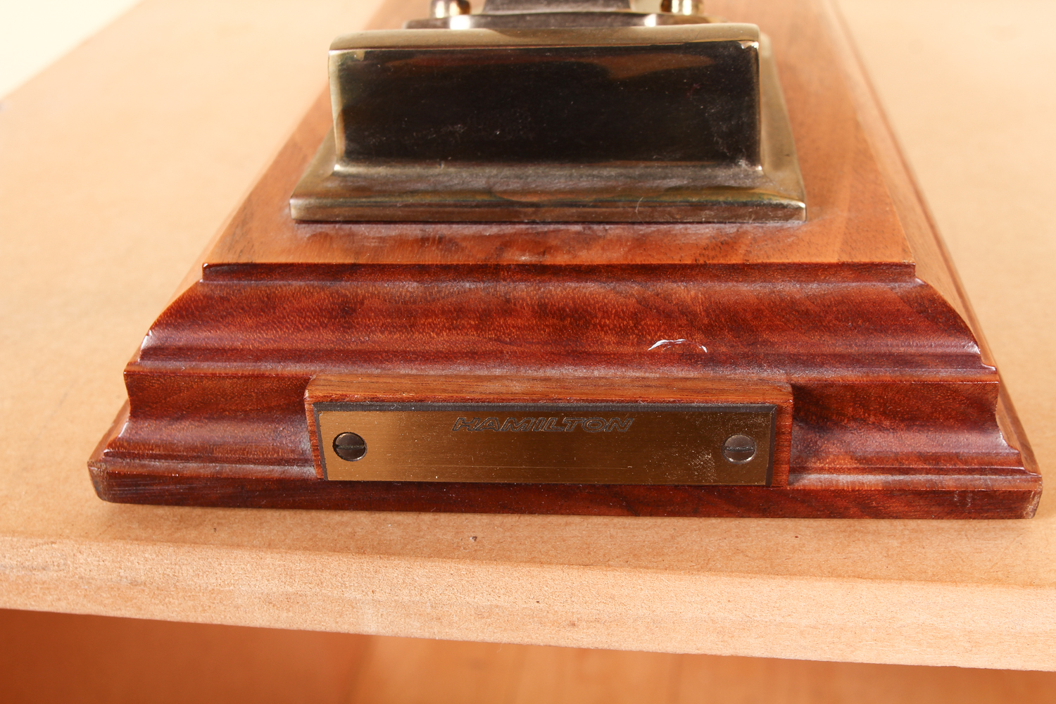 Hamilton Metal and Wooden Sphere Desk Clock