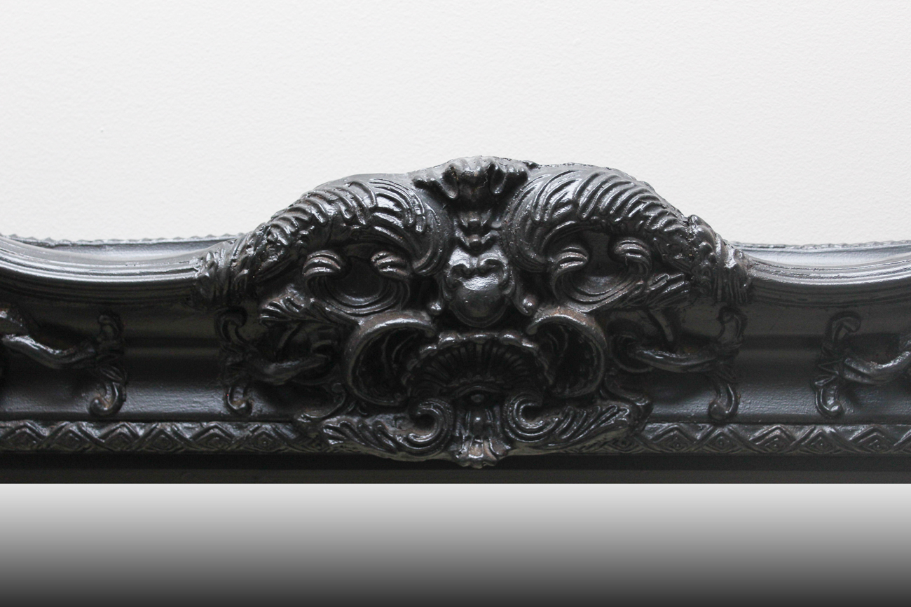 Carved Black Framed Wall Mirror