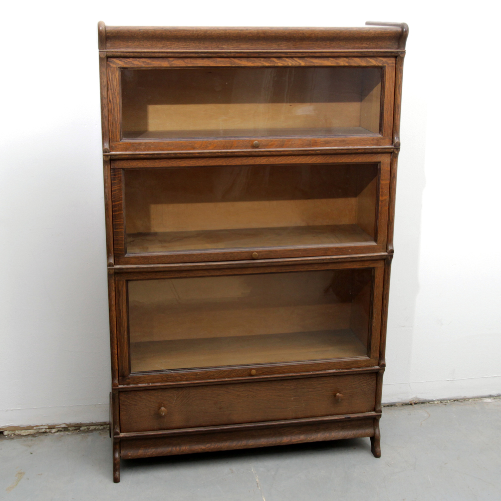 Antique Tiger Oak Barrister Bookcase