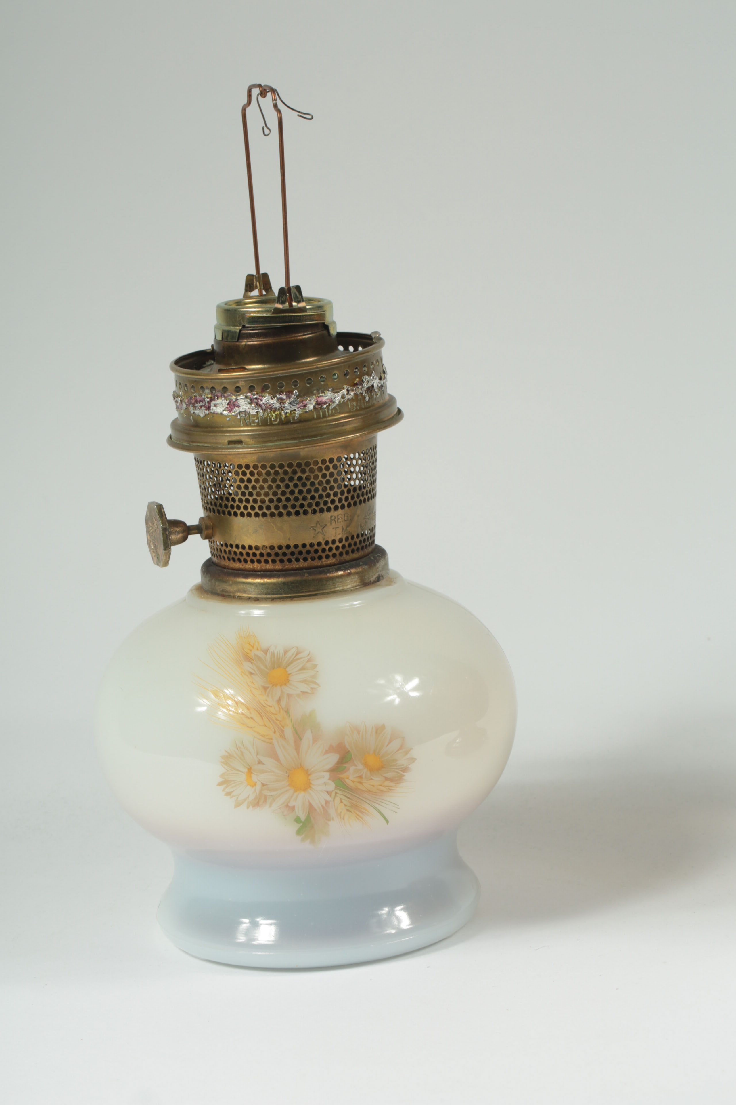 Pair of Vintage Glass Oil Lamps