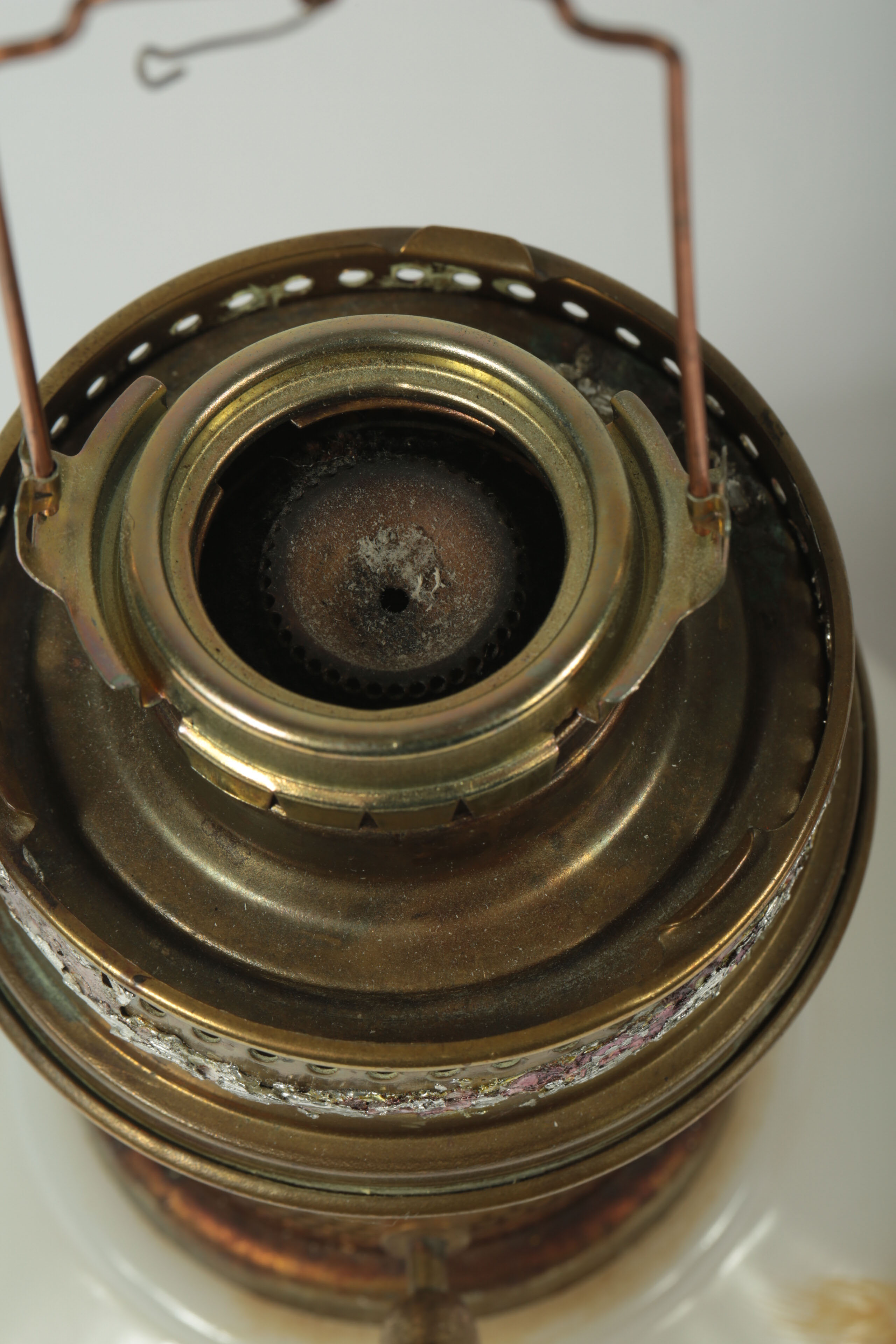 Pair of Vintage Glass Oil Lamps