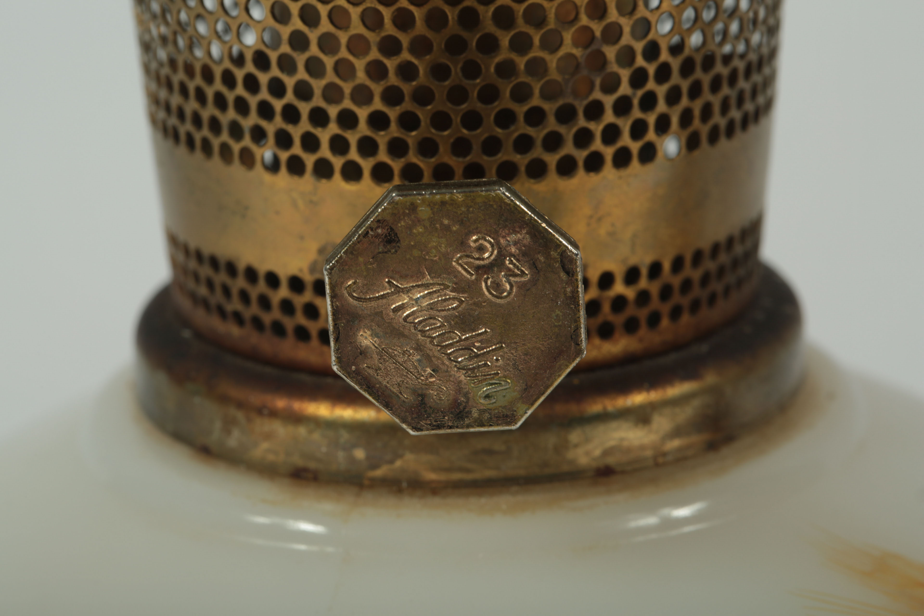 Pair of Vintage Glass Oil Lamps