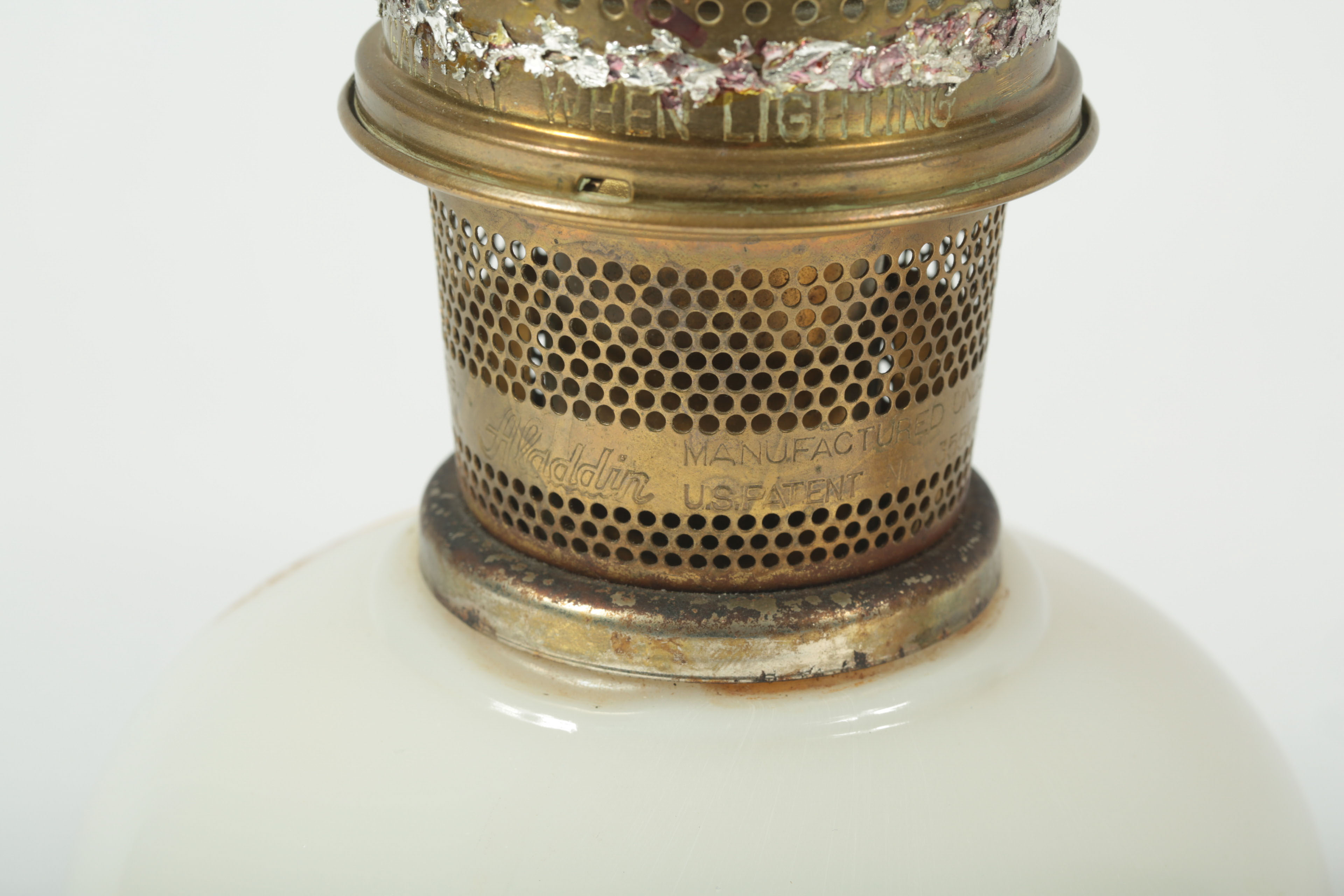 Pair of Vintage Glass Oil Lamps