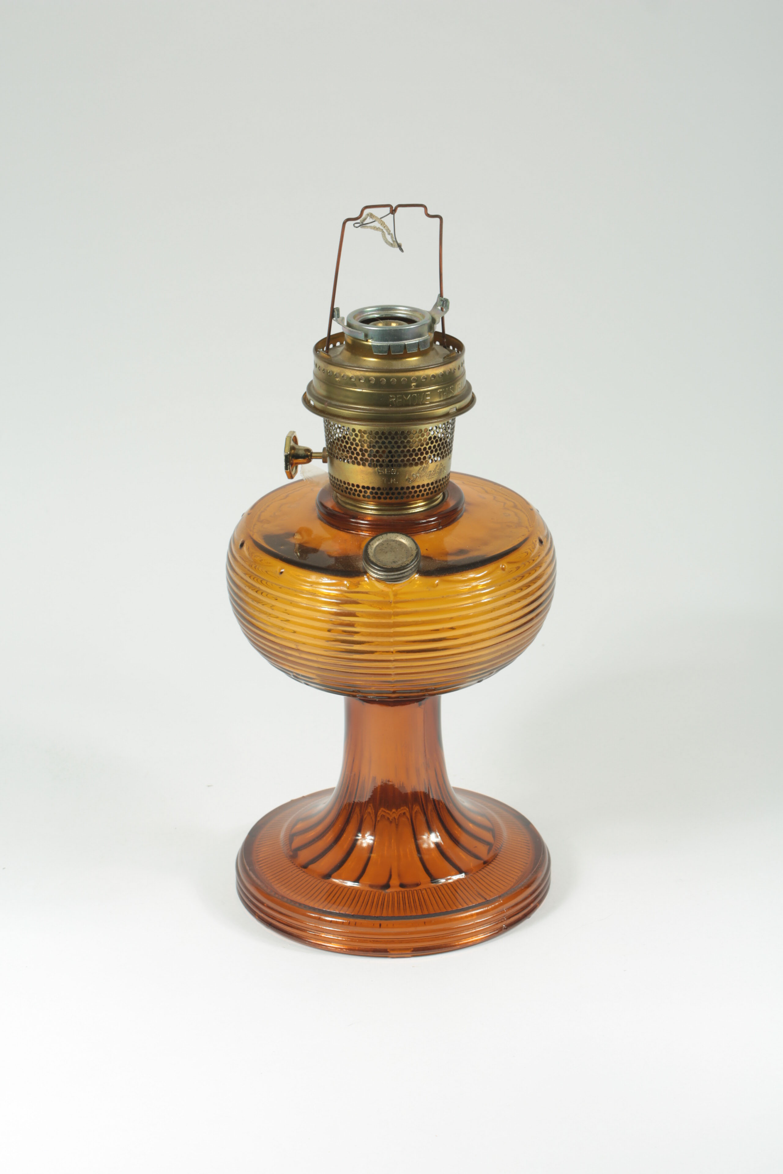 Pair of Vintage Glass Oil Lamps