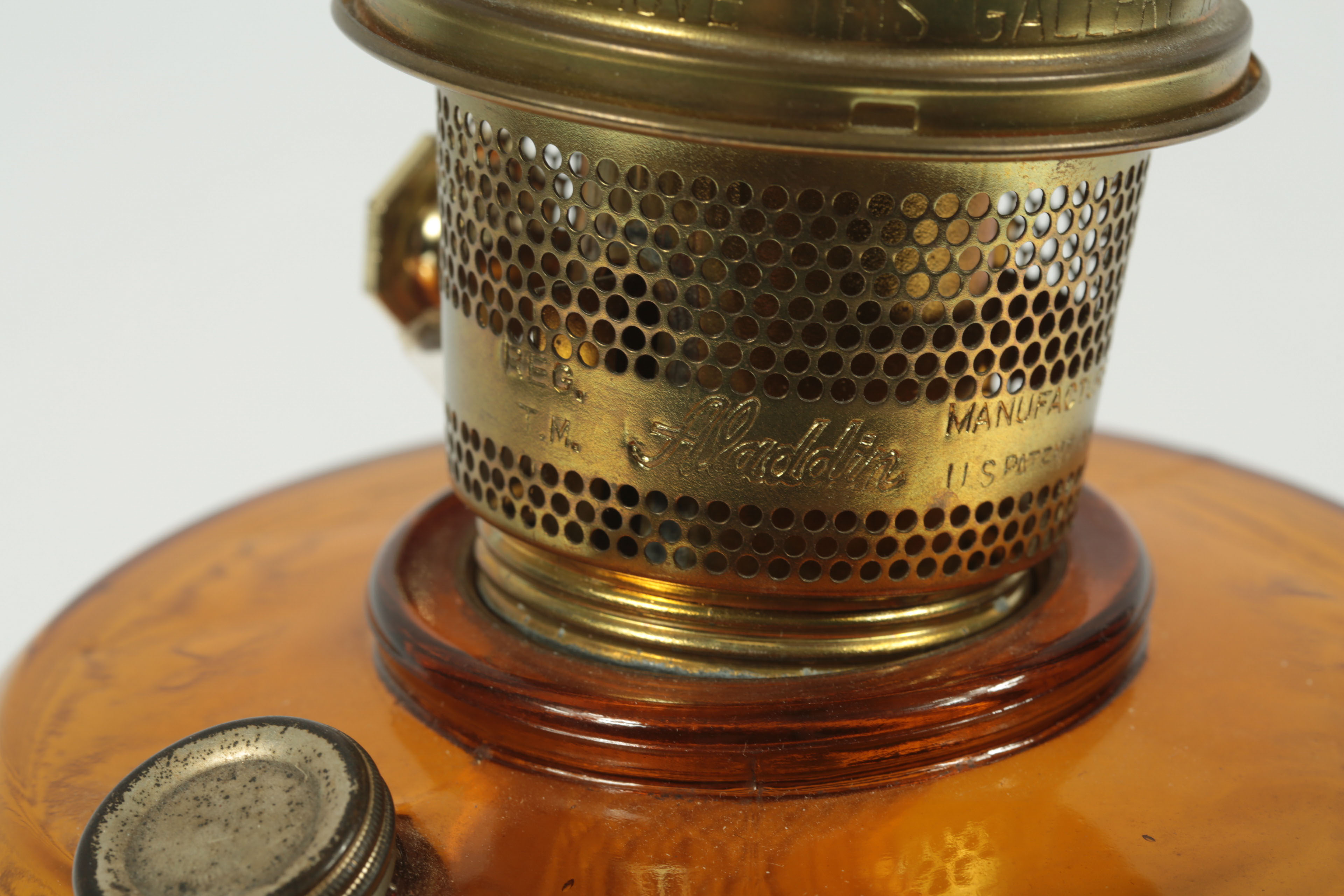 Pair of Vintage Glass Oil Lamps