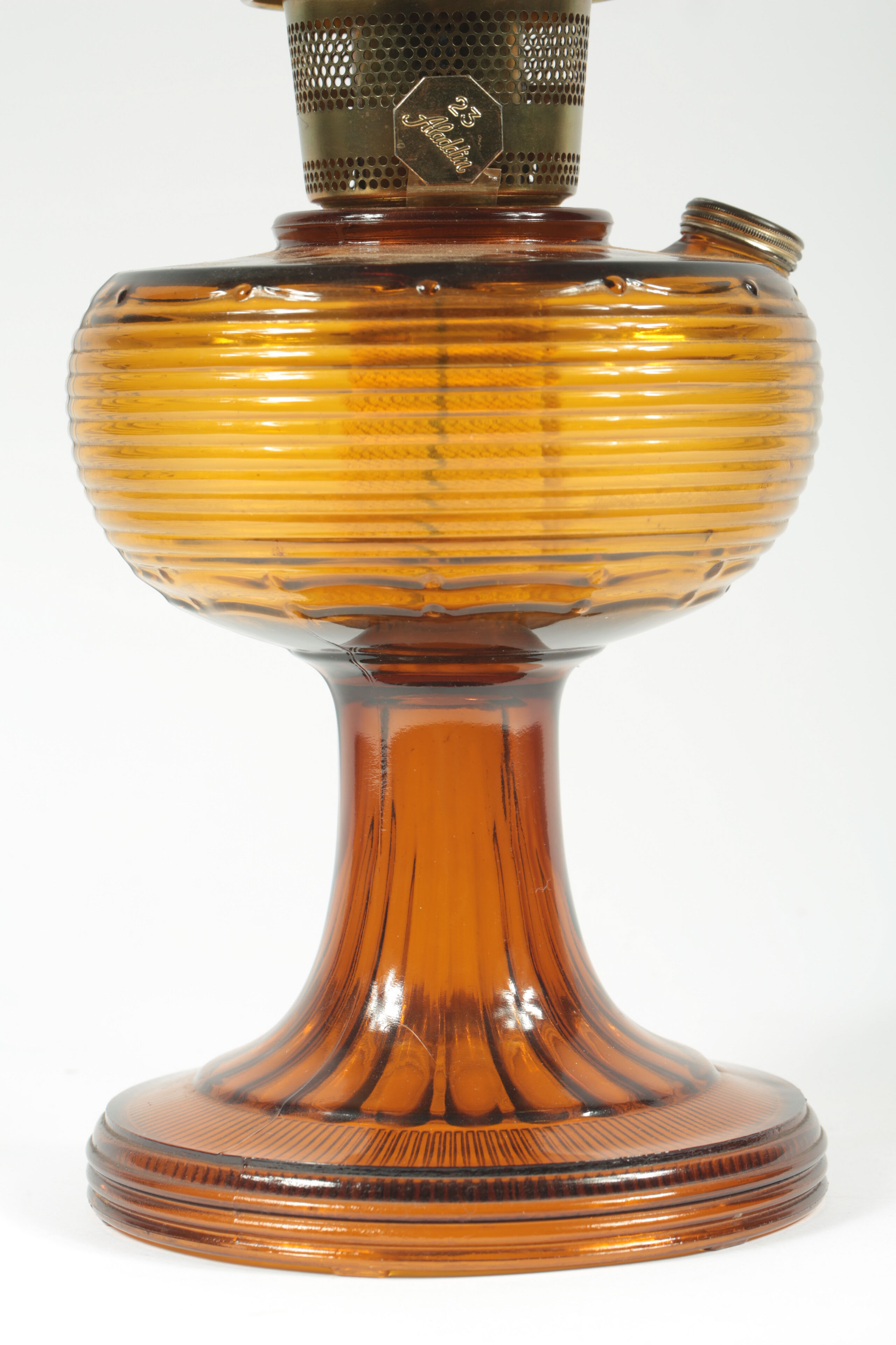 Pair of Vintage Glass Oil Lamps