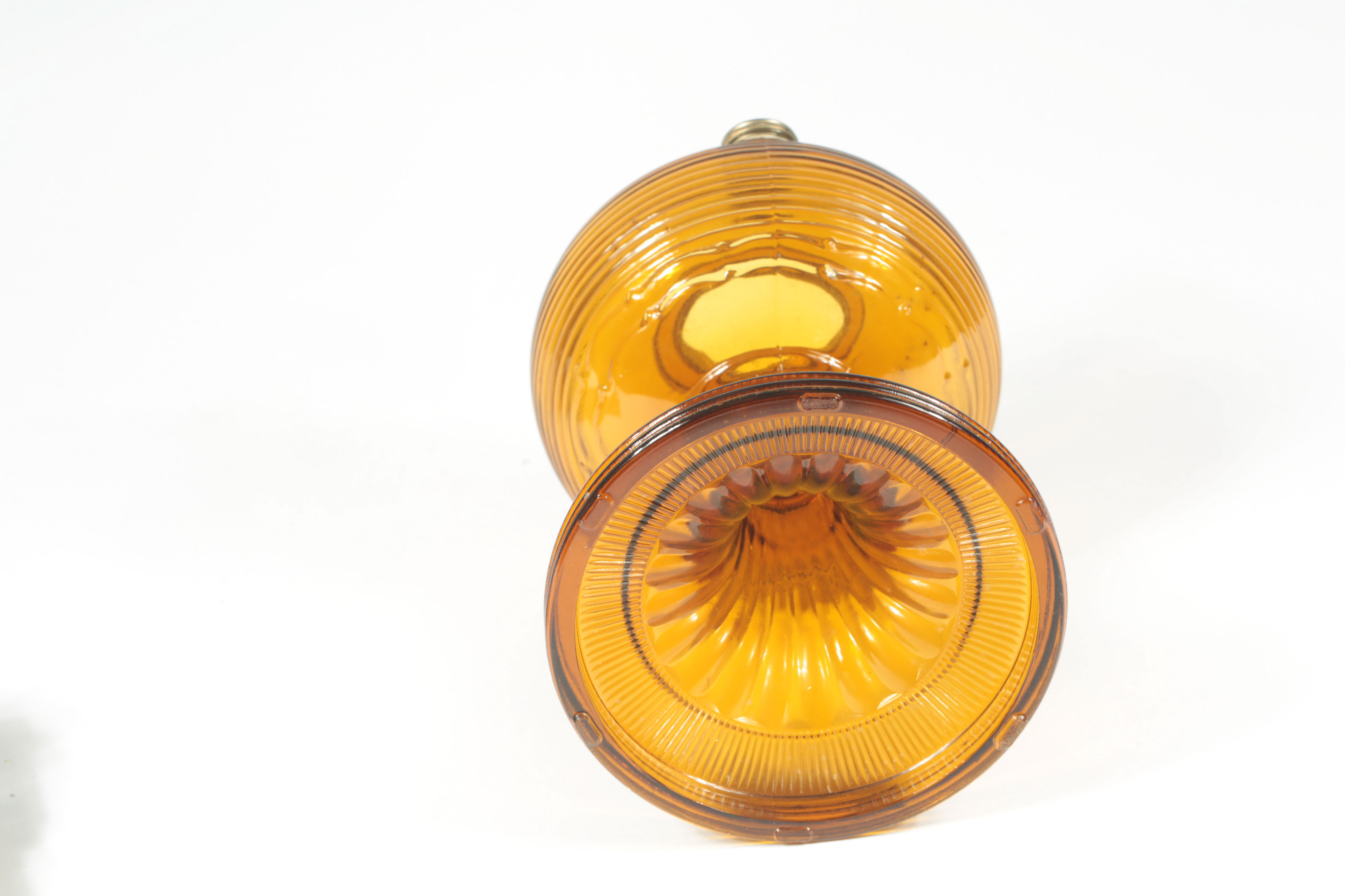Pair of Vintage Glass Oil Lamps