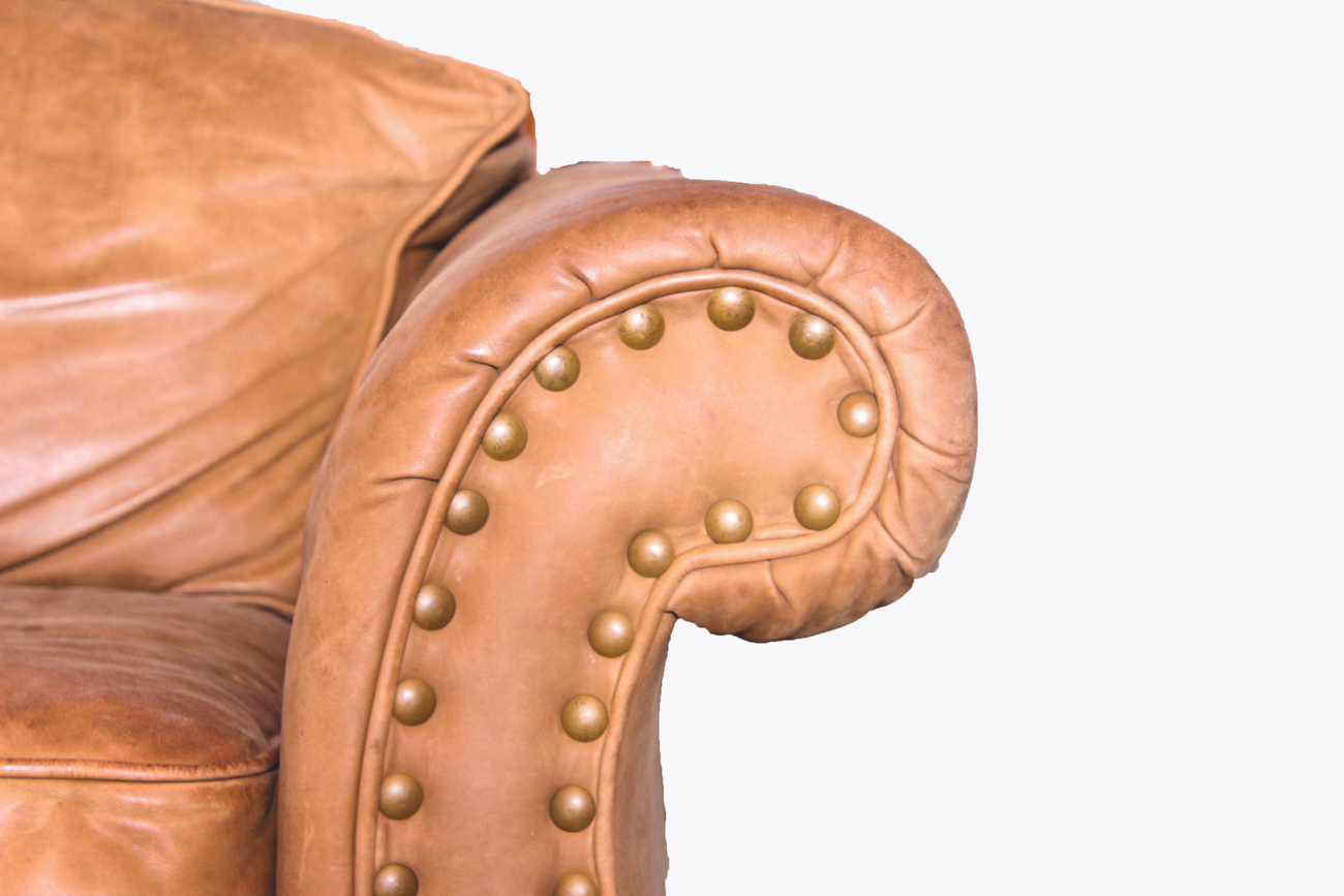 Tan Suede Sofa by Bernhardt Furniture Co.