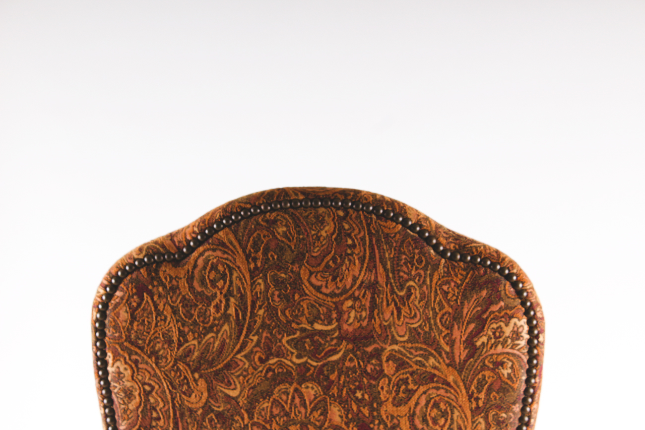 Set of Eight Paisley Pattern Upholstered Dining Chairs