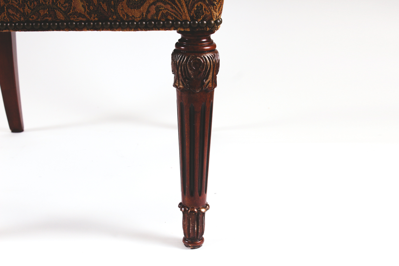 Set of Eight Paisley Pattern Upholstered Dining Chairs