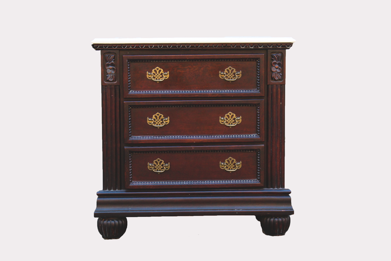 Collezione Europa White Marble Top End Table