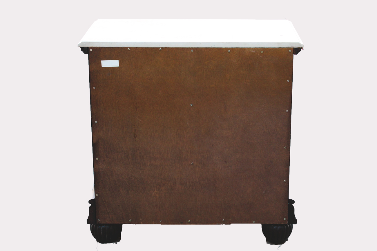 Collezione Europa White Marble Top End Table