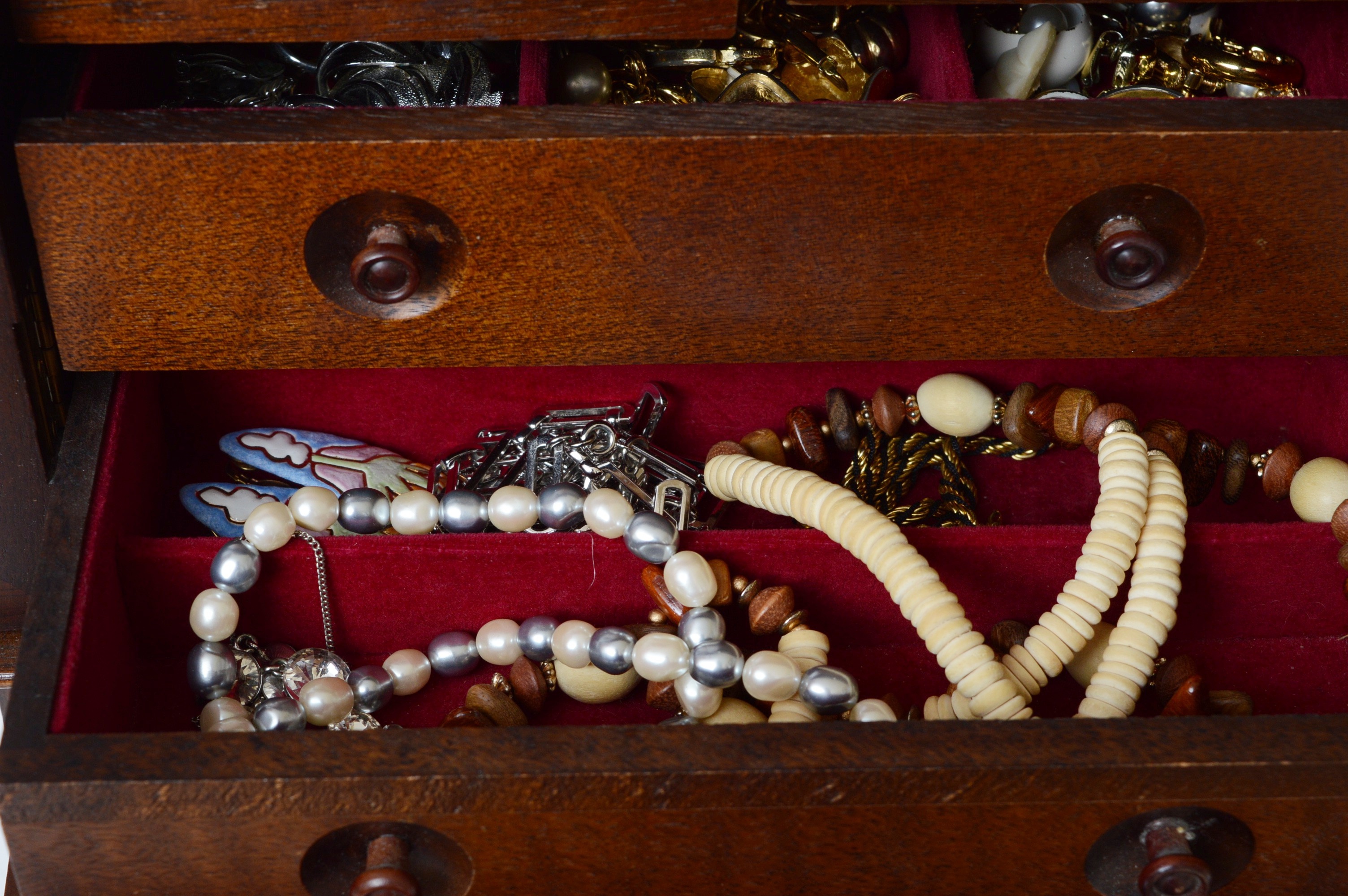 Costume Jewelry and Jewelry Box