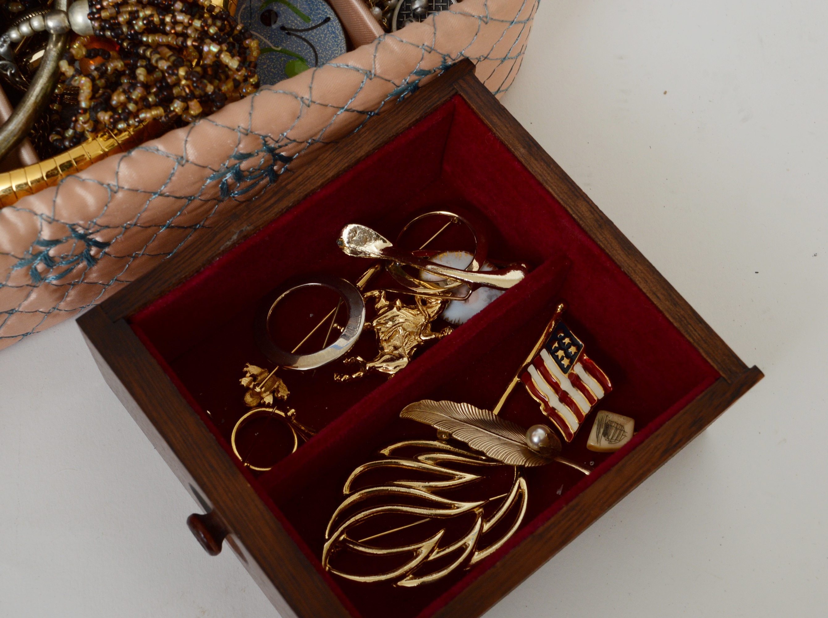 Costume Jewelry and Jewelry Box