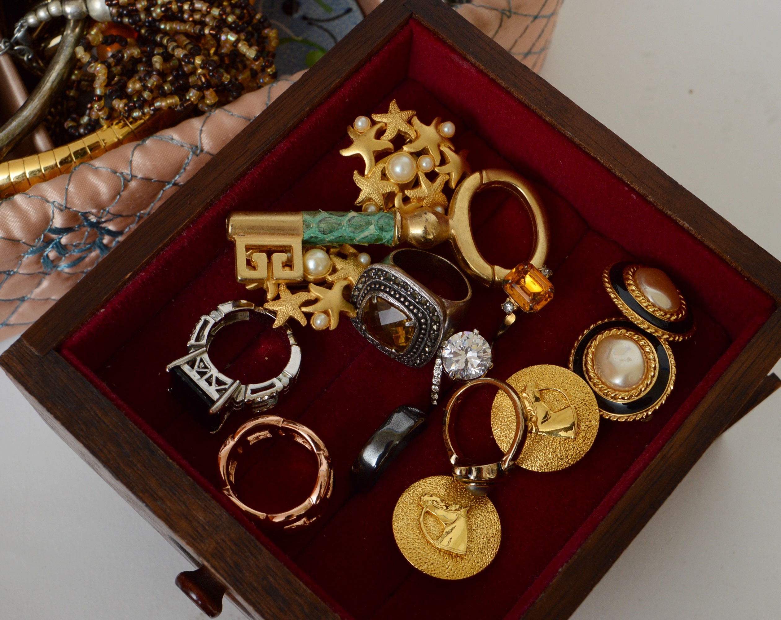 Costume Jewelry and Jewelry Box