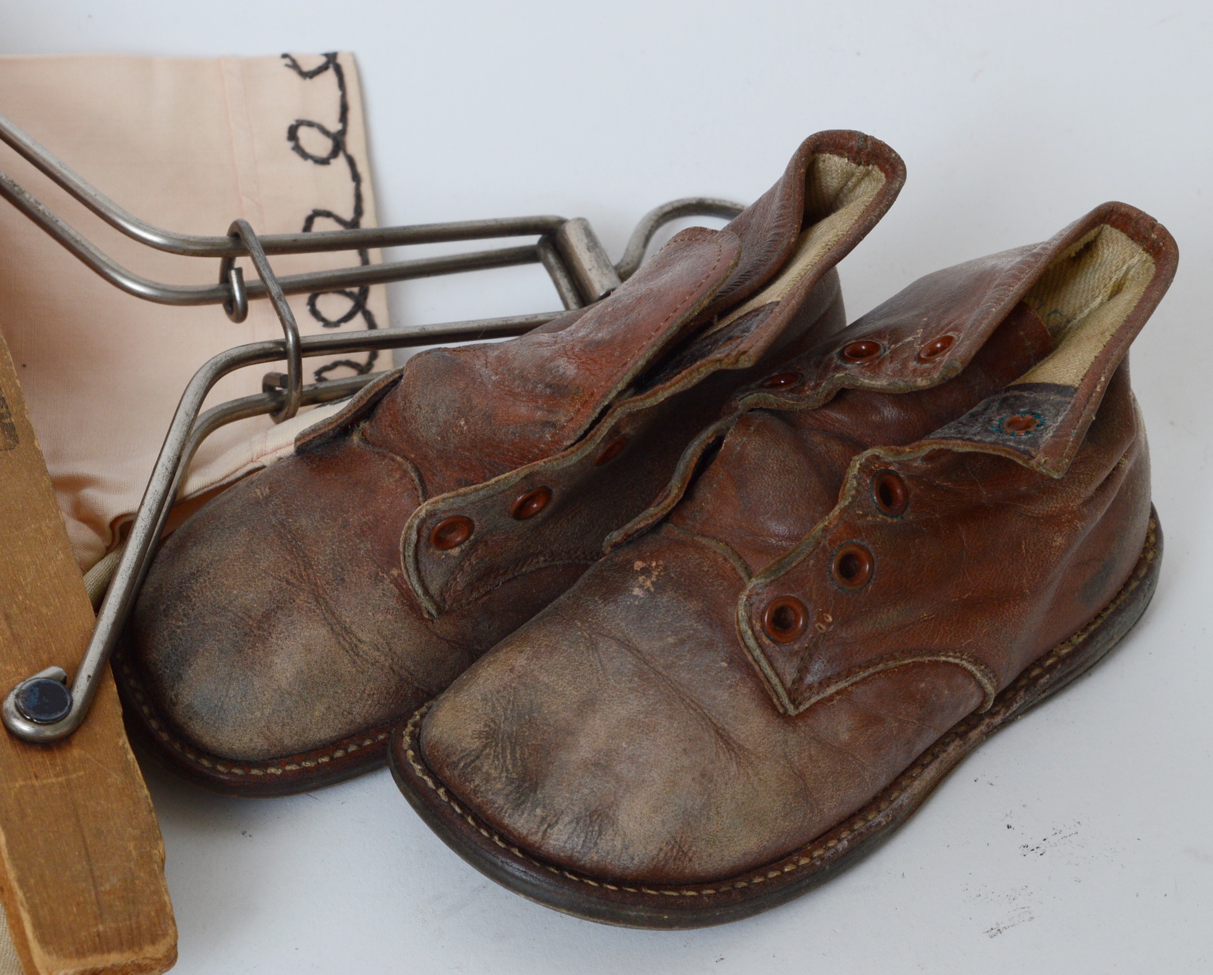Child's Oak Rocking Chair and Antique Doll